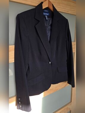 Evan Picone Black Single-Button Stretch Blazer